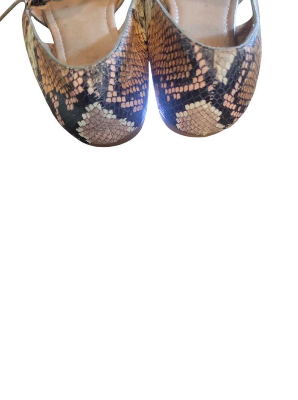 Madewell The Alina Leather D'Orsay Snake-Print Mary Jane Flats in Tan and Black - Picture 5 of 9